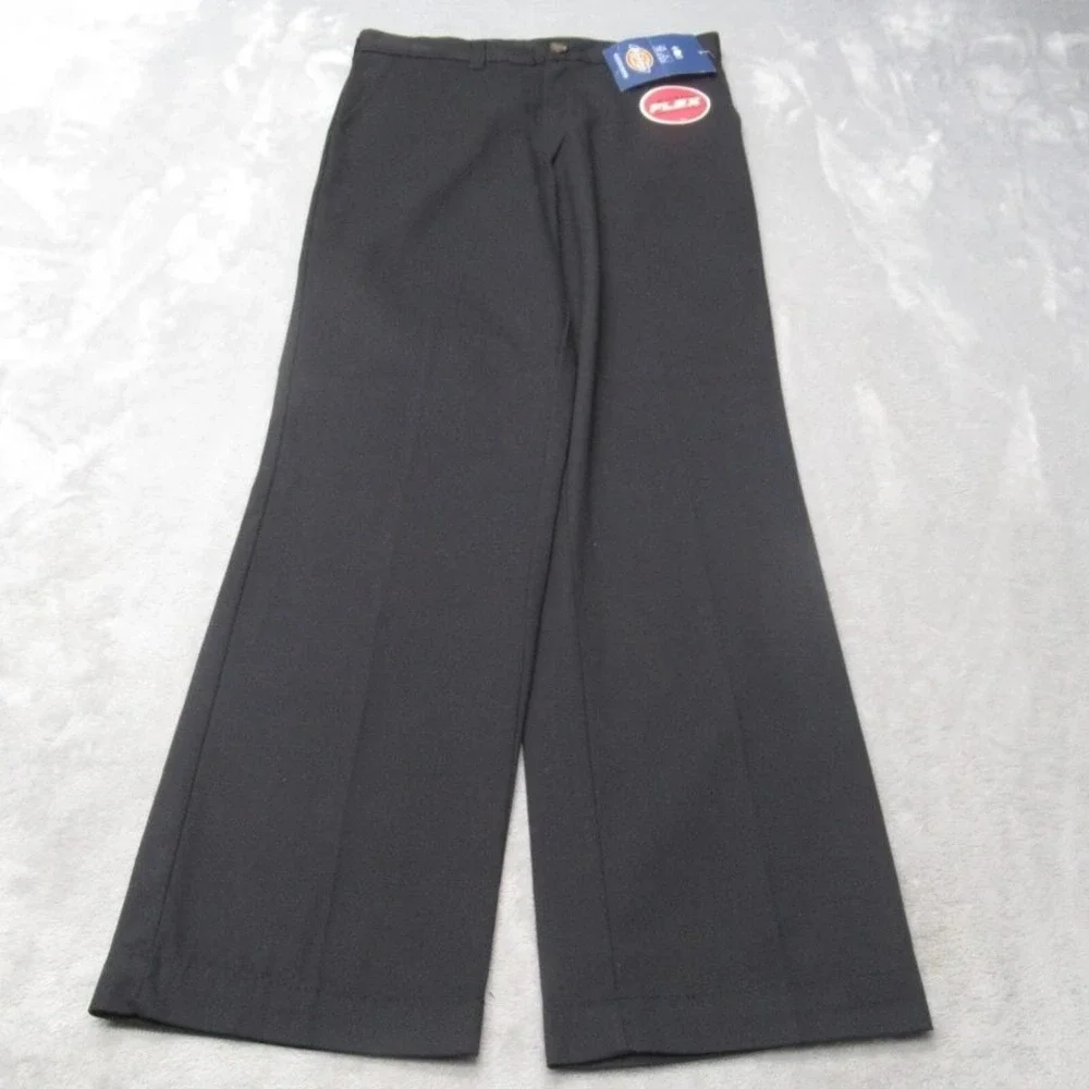 Dickies Pants Boys 12‎ Black Flex Slim Straight Flat Front Khaki Zip 26x26 NEW